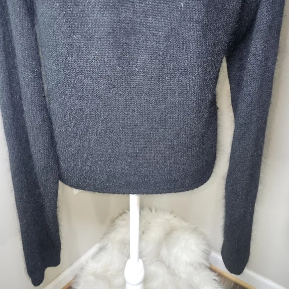 Vintage 1980s Cezanne Black Silk Angora Quiet Luxury Beaded Old Money Cardigan - Picture 14 of 16